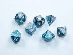 Gemini Mini-hedral Steel-Teal/white 7-Die Set 20656
