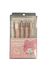 THREE IN ONE CHARGER CABLE- SANRIO MY MELODY
