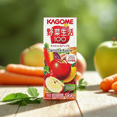 KAGOME YASAI VEGETABLE SEIKATSU 100 CARROT & APPLE JUICE