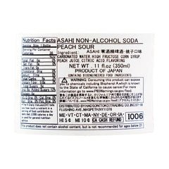 Asahi Non-Alcohol Soda Peach Flavor 11.83 fl oz