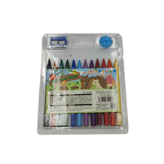 12 color plastic crayon