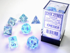 Chessex: Borealis - Icicle/Light Blue Luminary - Polyhedral 7-Die Set