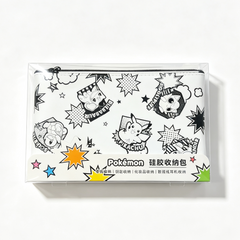Pokmon Silicone Organizer Pouch - Black & White comic pikachu