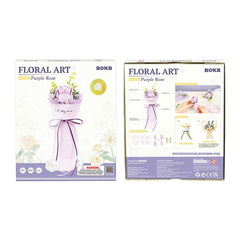 Rokr Purple Rose DIY Bouquet 3D Wooden Puzzle