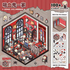 3D Cartoon The Vampire Family Stickers