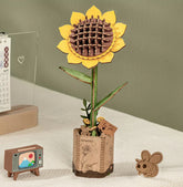 Rowood Sunflower DIY Wooden Flower 3D Puzzle