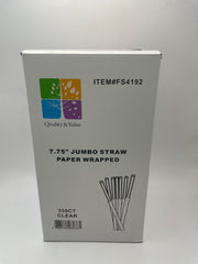 7.75 Jumbo Straw paper wrapped(350 CT Clear)