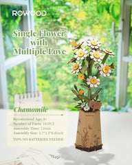 Rolife Rowood Chamomile DIY Wooden Flower 3D Puzzle
