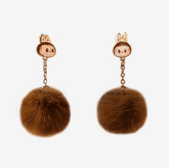 Labubu earring ring brown