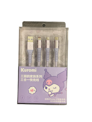 THREE IN ONE CHARGER CABLE- SANRIO KUROMI