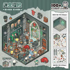 3D Cartoon Maze Exploration Stickers