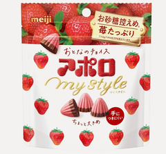 Meiji Apollo My Style Strawberry Chocolate Less Sugar