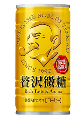 SUNTORY BOSS LESS SUGAR
RICH COFFEE 185G