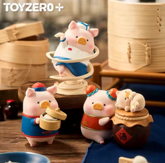 Lulu The Piggy Lu Home Small Shop Series Blind Box Cute Flocked Canned Pig Anime Figure Doll Blind Box