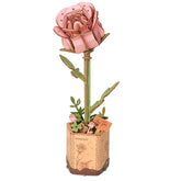 Rolife Rowood DIY Rolife Pink Rose Wooden Puzzle TW041