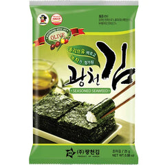 KWANGCHEON SEASONED SEAWEED WITH OLIVE OIL & GREENTEA POWDER 12P