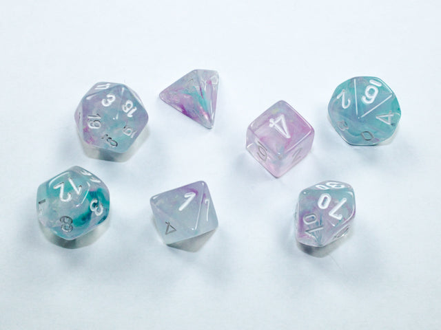 Nebula Mini-hedral Wisteria/white 7-Die set 20545