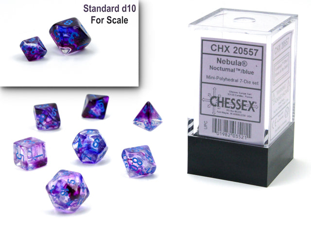 Nebula Mini-hedral Nocturnal/blue Luminary 7-Die Set 20557