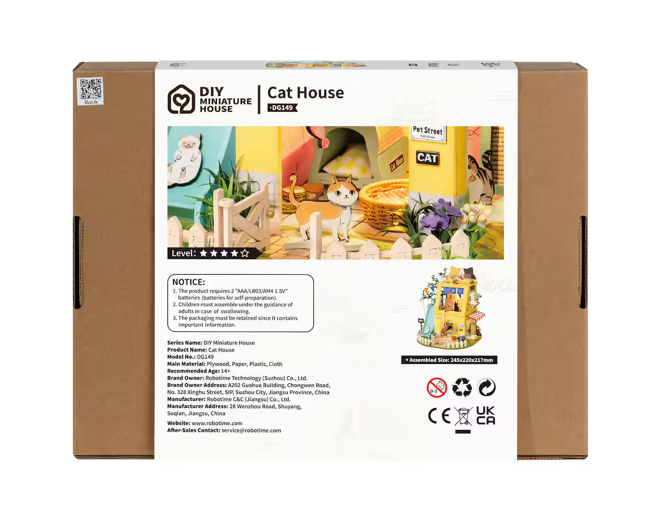 Rolife Cat House DIY Miniature House Kit 3D Puzzle