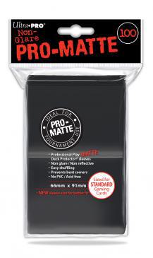 PRO-Matte Standard Deck Protectors - Black (100-Pack) - Ultra Pro Card Sleeves