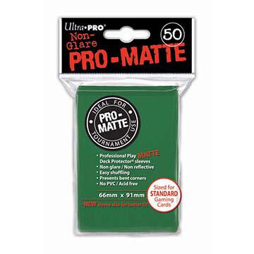 Pro-Matte Standard Deck Protectors - Green (50-Pack) - Ultra Pro Card Sleeves