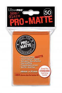 Pro-Matte Standard Deck Protectors - Orange (50-Pack) - Ultra Pro Card Sleeves