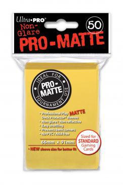 Pro-Matte Standard Deck Protectors - Yellow (50-Pack) - Ultra Pro Card Sleeves