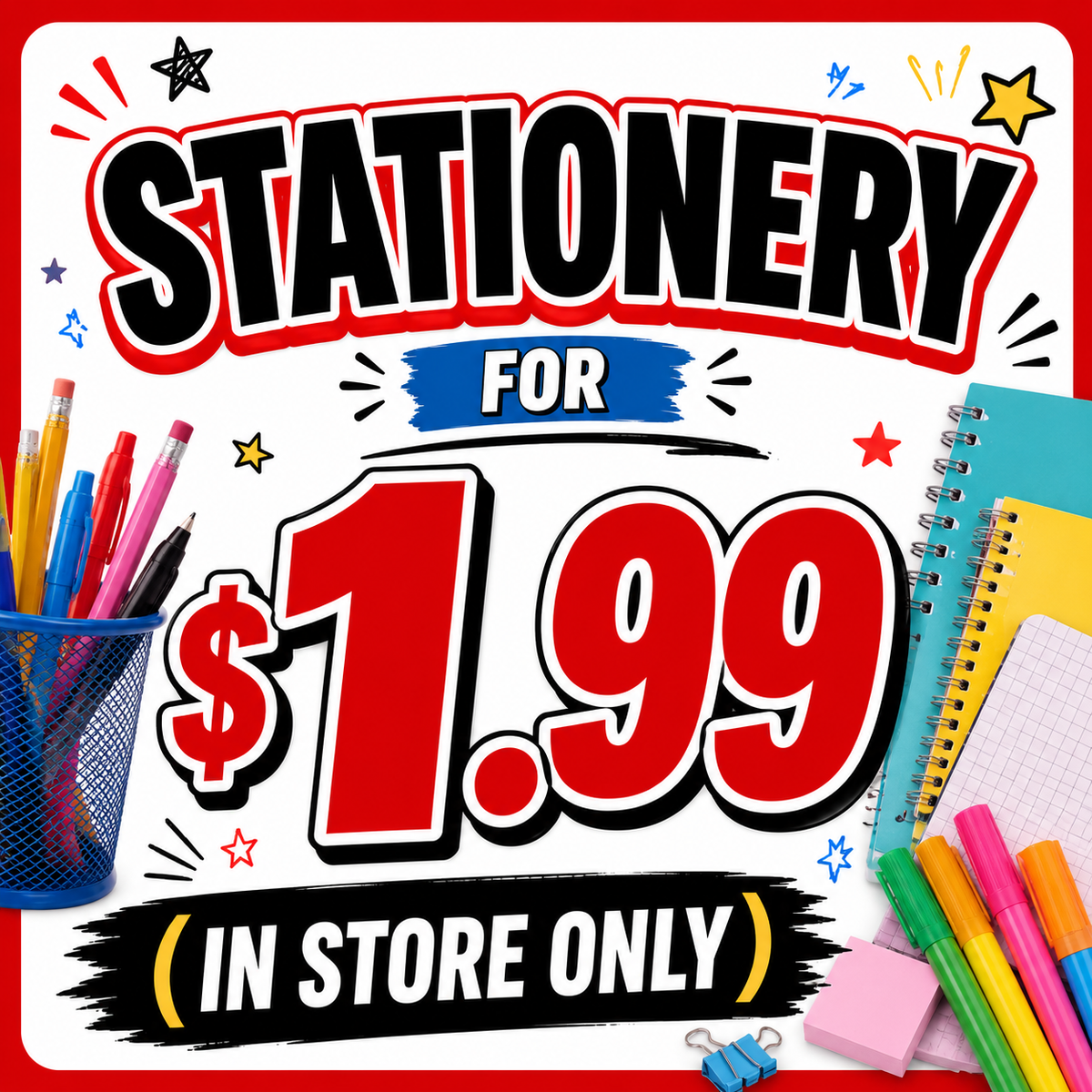 Stationery for $1.99 (IN STORE ONLY)