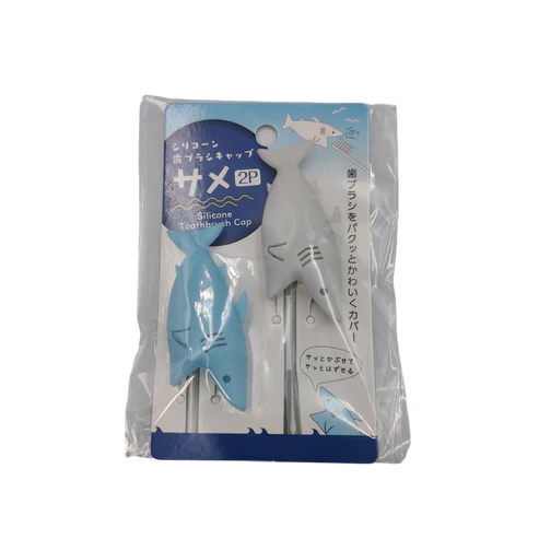 Silicone toothbrush cap shark 2P