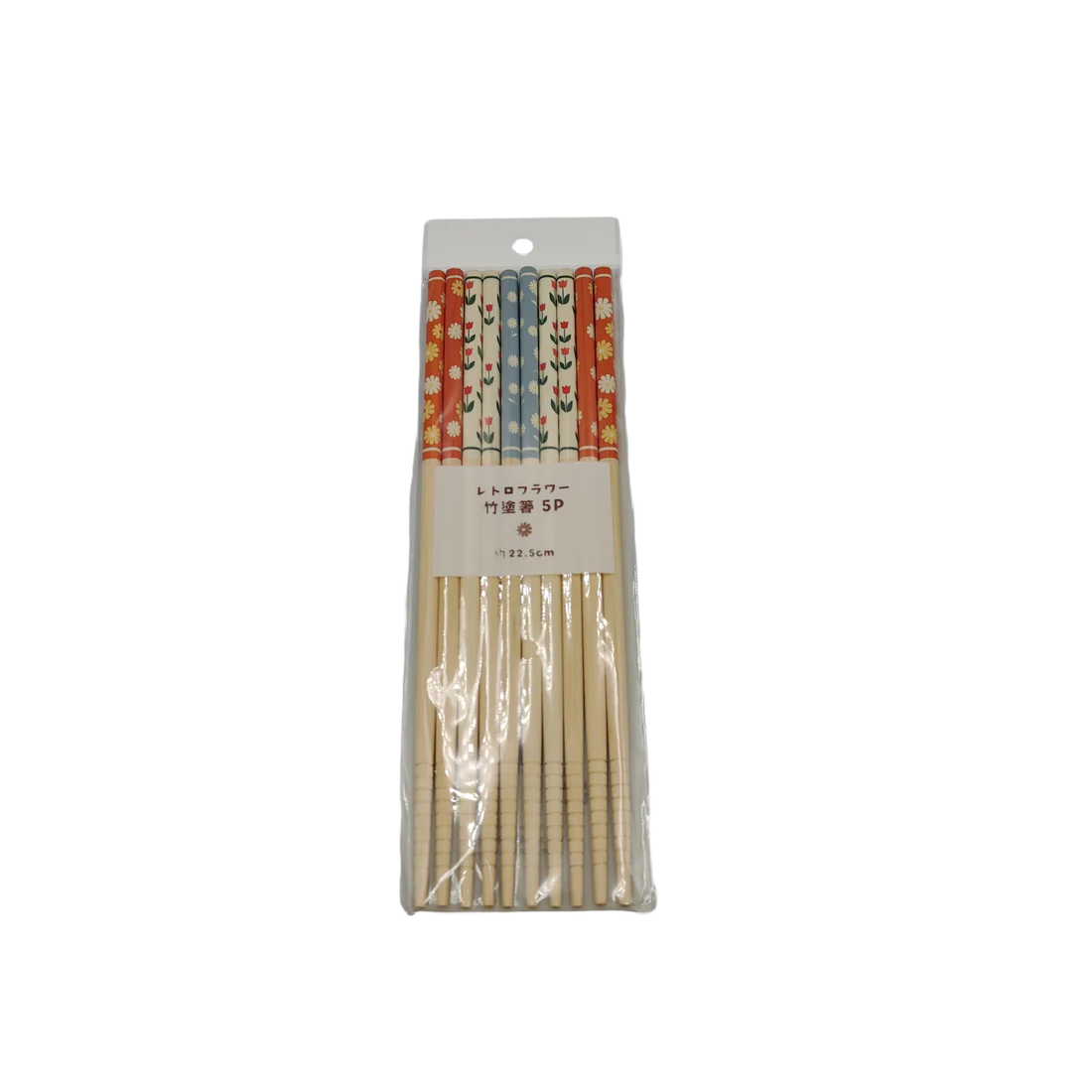 Bamboo painted chopsticks retro flower 5P