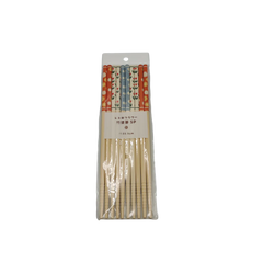 Bamboo painted chopsticks retro flower 5P