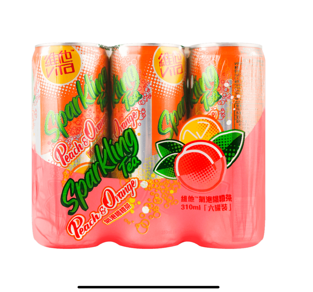 Peach & Orange Sparkling Tea - 6 Cans* 11.15fl oz