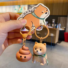 Dog and poop keychain