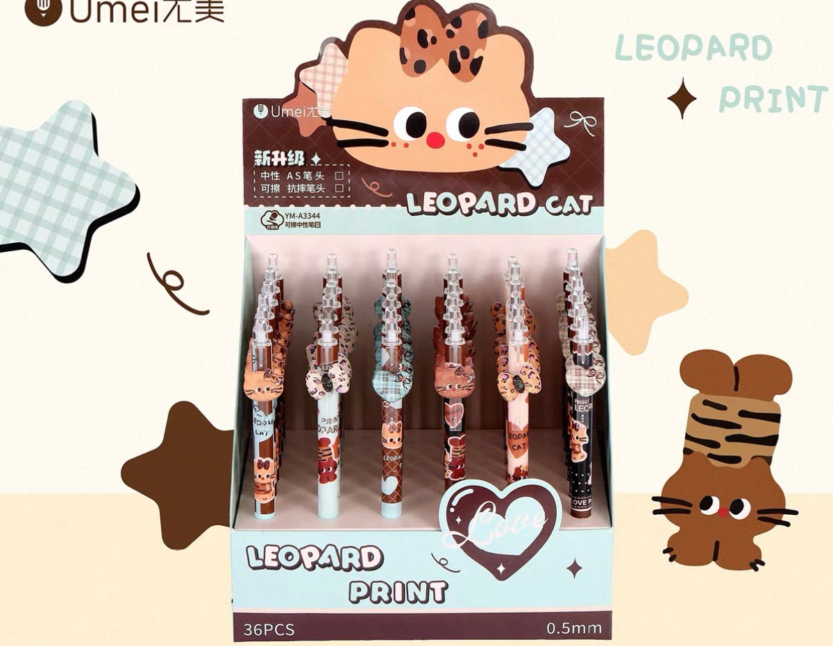Leopard Cat Erasable Pens