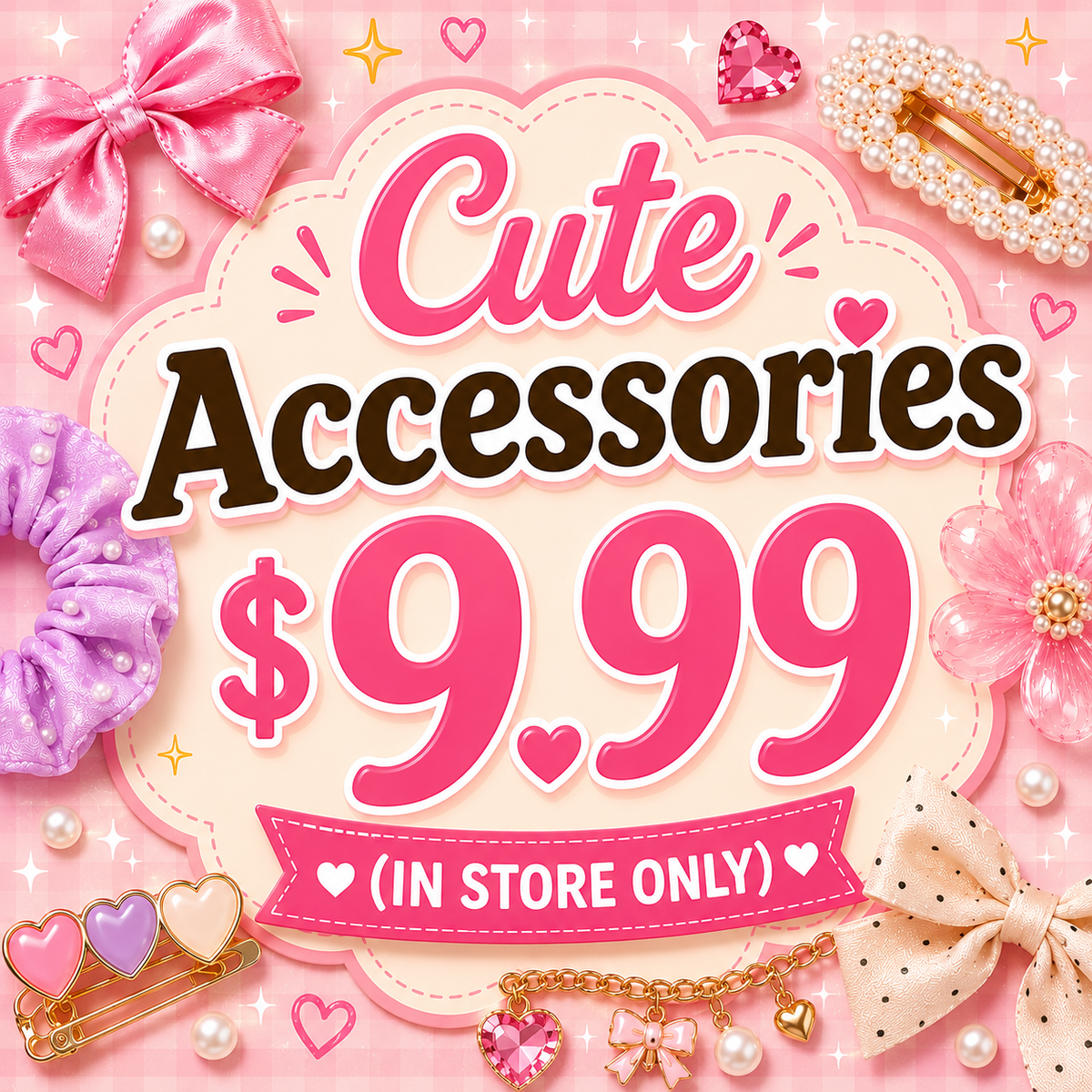 Cute Accessories $9.99 (IN STORE ONLY)