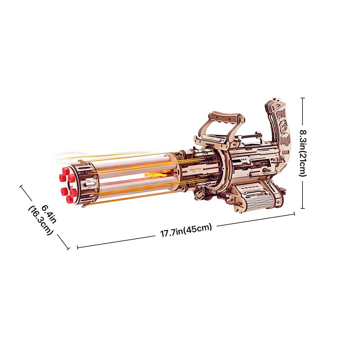 ROKR Rotating Barrel Machine Gun 3D Wooden Puzzle