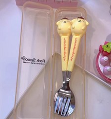 Sanrio Individual Cutlery Storage Box.yellow