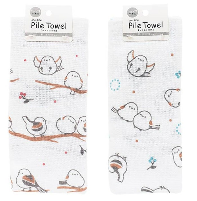 Single-sided pile face towel long-tailed tit