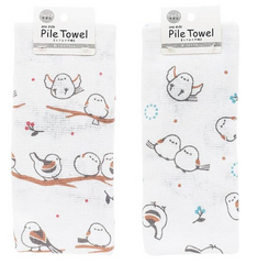 Single-sided pile face towel long-tailed tit