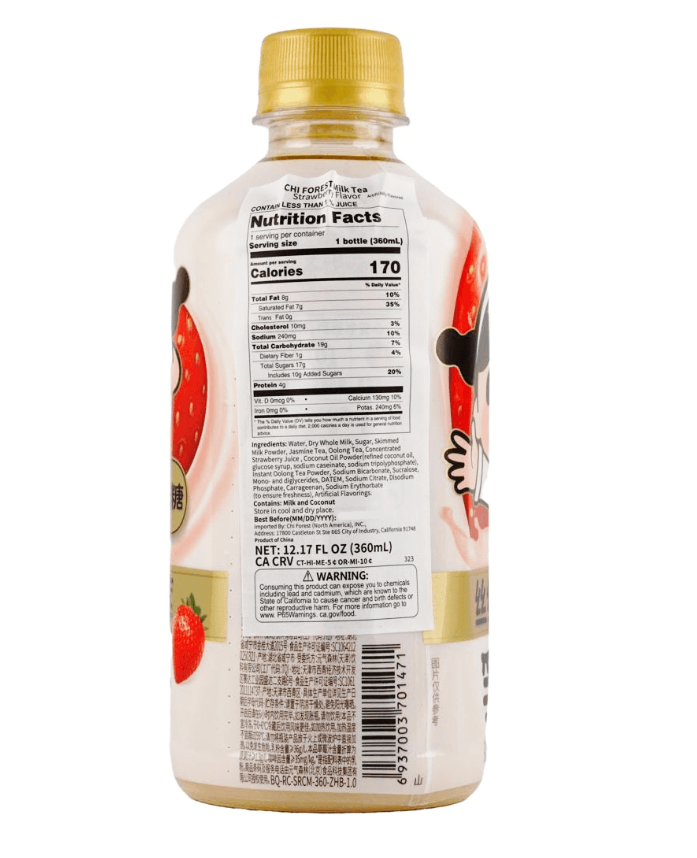 Genki FOREST Classic Milk Tea Strawberry Flavor,low calorie, 12.17 fl oz