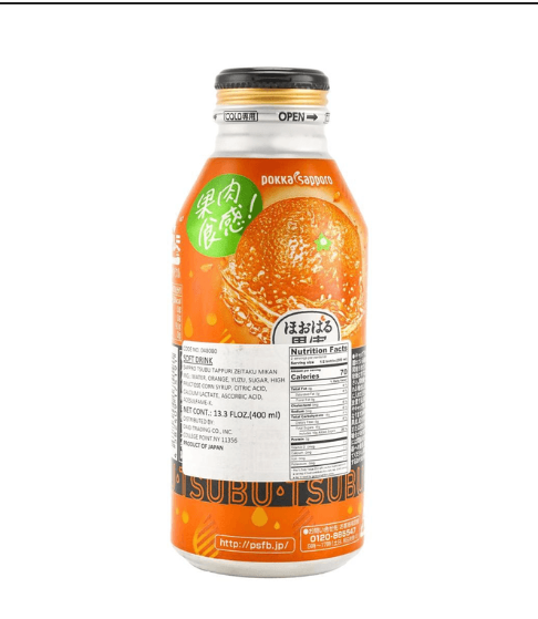 POKKA Sapporo Tsubu Tappuri Zeitaku Mikan Orange Juice 400ml