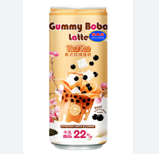O'S GUMMY BOBA LATTE THAITEA CAN