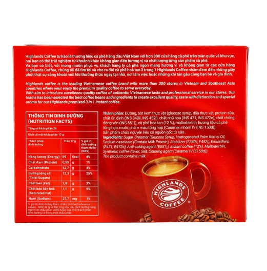 HIGH LANDS Boxed Instant Coffee 3-in-1,12 oz