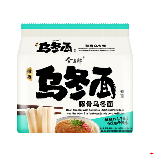 JINMAILANG Japanese Pork Bone Udon Noodle with Tonkatsu 4.51oz*5 Packs