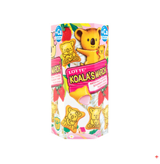 LOTTE Japan Koala's March - Strawberry Cream Filled Cookies,1.45 oz