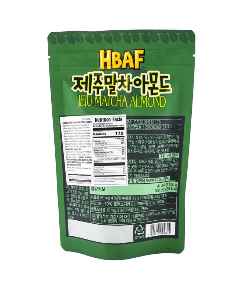 HBAF ALMOND JEJU MATCHA FLAVOR