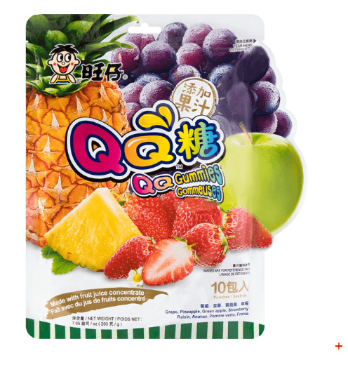 WANT WANT QQ Juicy Fruit Gummy Assortment - 10 Packs, 7.05oz