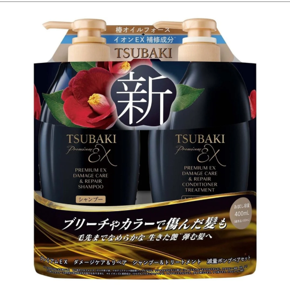 SHIDEIDO TSUBAKI Premium EX Damage Care & Repair Hair Care Set 400ml*2 NEW PACKAGE