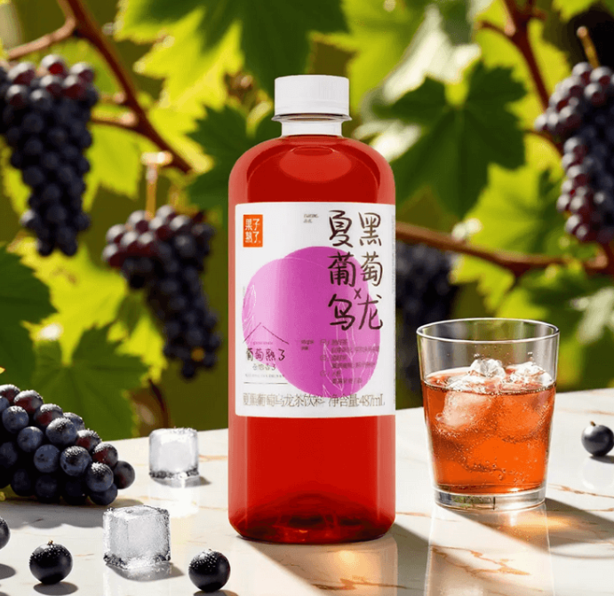 SUMMER BLACK GRAPES OOLONG TEA SOFT DRINK 487ML