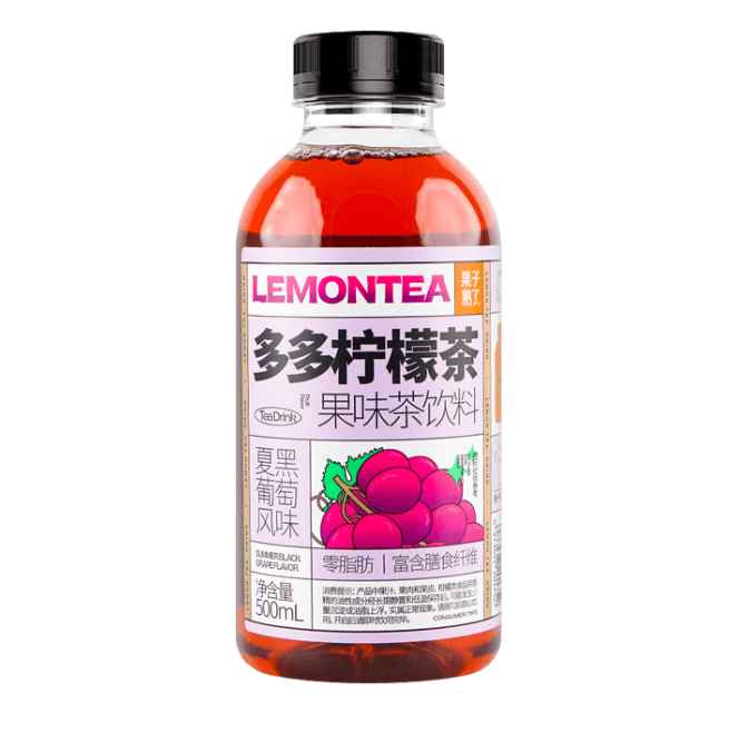 DUO DUO LEMON TEA (SUMMER BLACK GRAPE FLAVOR) FRUIT FLAVOR TEA SOFT DRINK 500ML